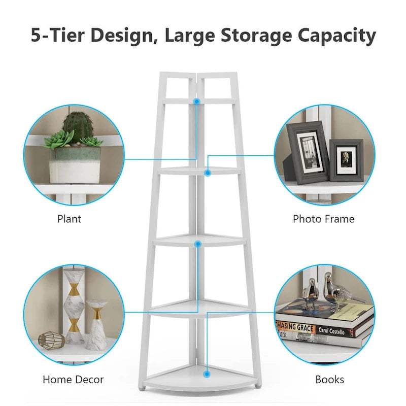 5-Tier Bathroom Corner Storage Shelf – product view