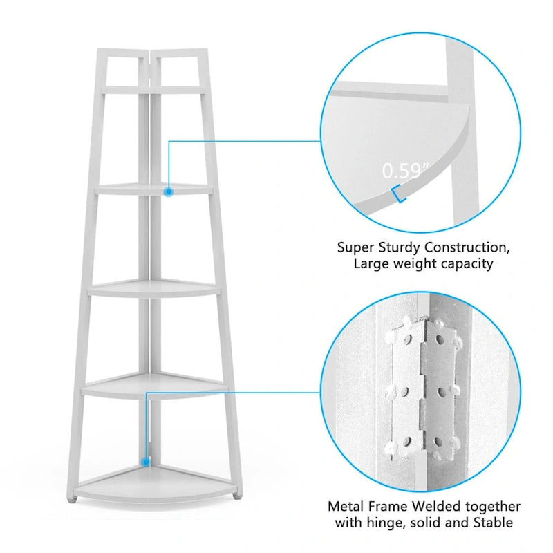 5-Tier Bathroom Corner Storage Shelf – product view