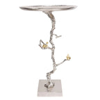 White and Gold Demilune Side Table, 71.1 cm Wide – product view