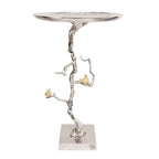 White and Gold Demilune Side Table, 71.1 cm Wide – product view