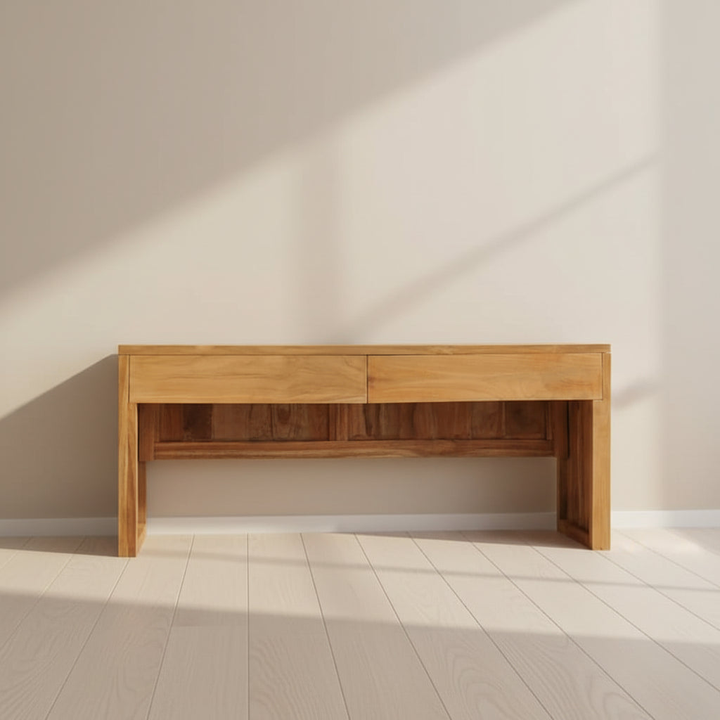 Solid Teak Wood TV Stand, 100.1 × 35.1 × 45 cm – product view