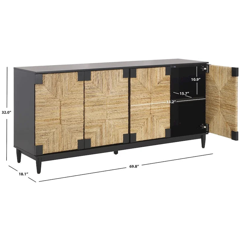 Banana-Stem 4-Door Sideboard, 177.3 × 46 × 81.3 cm – product view