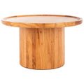 Table basse à piédestal ronde naturelle, 71,1 cm de diamètre × 40,6 cm de hauteur