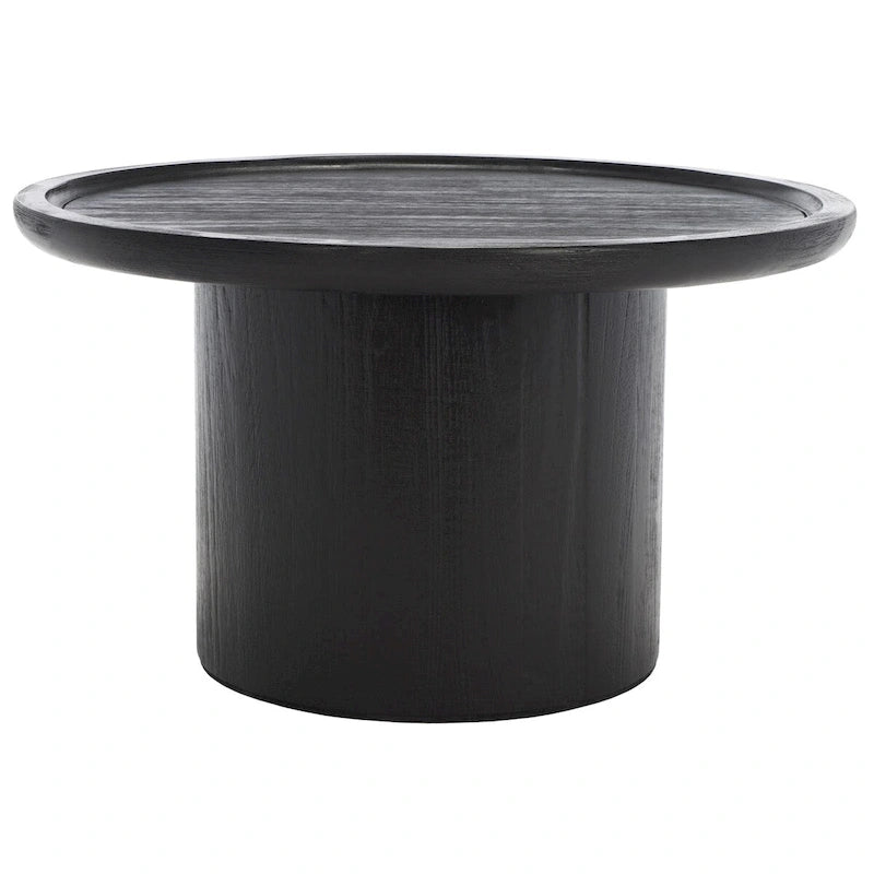 Table basse à piédestal ronde naturelle, 71,1 cm de diamètre × 40,6 cm de hauteur