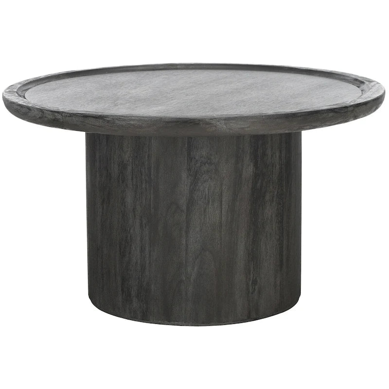 Table basse à piédestal ronde naturelle, 71,1 cm de diamètre × 40,6 cm de hauteur