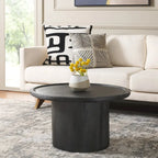 Natural Round Pedestal Coffee Table, 71.1 cm Diameter × 40.6 cm H – product view