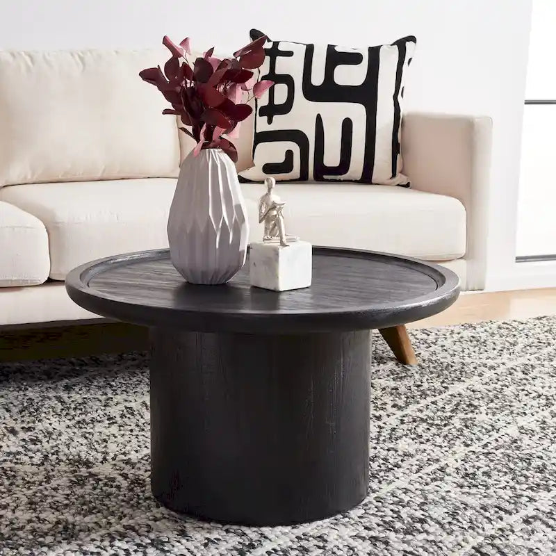 Natural Round Pedestal Coffee Table, 71.1 cm Diameter × 40.6 cm H – product view