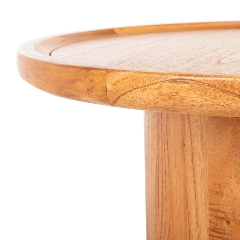 Natural Round Pedestal Coffee Table, 71.1 cm Diameter × 40.6 cm H – product view