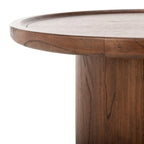 Natural Round Pedestal Coffee Table, 71.1 cm Diameter × 40.6 cm H – product view