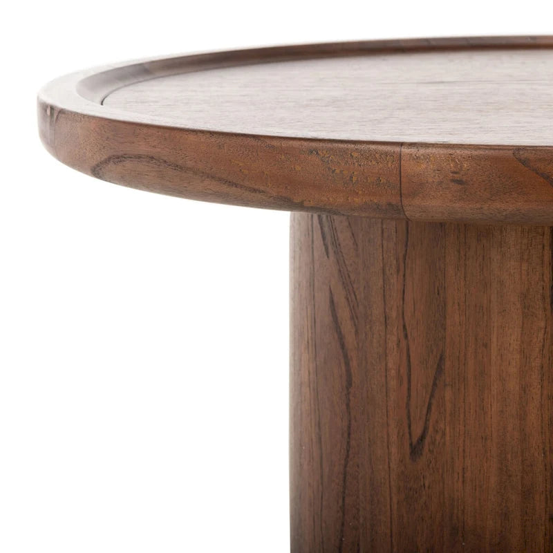 Natural Round Pedestal Coffee Table, 71.1 cm Diameter × 40.6 cm H – product view