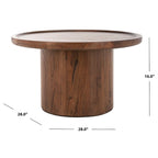 Natural Round Pedestal Coffee Table, 71.1 cm Diameter × 40.6 cm H – product view