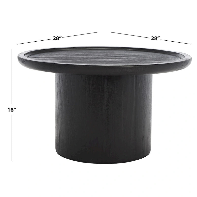 Natural Round Pedestal Coffee Table, 71.1 cm Diameter × 40.6 cm H – product view