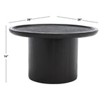 Natural Round Pedestal Coffee Table, 71.1 cm Diameter × 40.6 cm H – product view