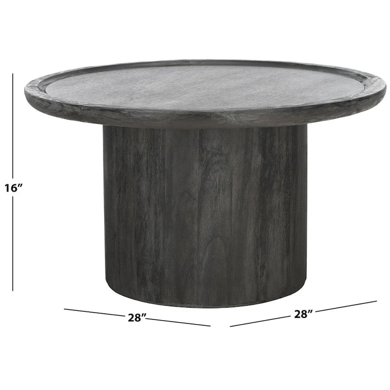 Natural Round Pedestal Coffee Table, 71.1 cm Diameter × 40.6 cm H – product view