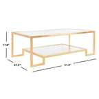Rectangular Gold-Leaf Coffee Table, 130.3 × 69.9 × 45.2 cm – product view