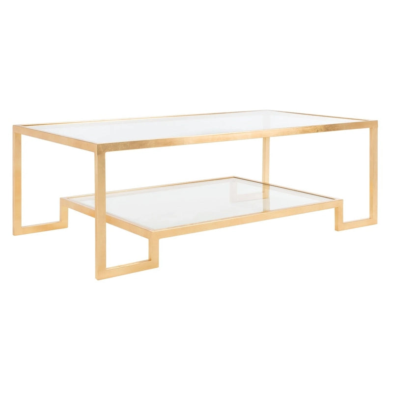 Rectangular Gold-Leaf Coffee Table, 130.3 × 69.9 × 45.2 cm – product view