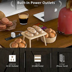 Farmhouse Rolling Kitchen Island with Drop Leaf and Power Outlet, 135.9 cm Wide – product view