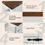Farmhouse Rolling Kitchen Island with Drop Leaf and Power Outlet, 135.9 cm Wide – product view