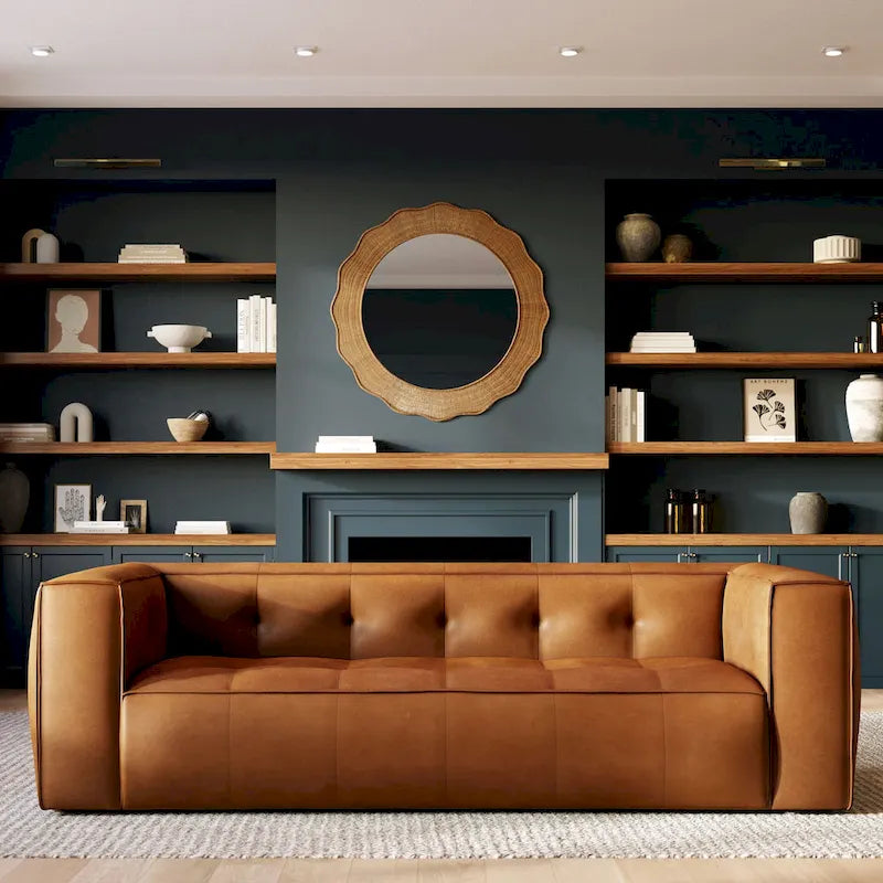 Full-Grain Italian Leather Sofa, 233.7 cm Wide – product view