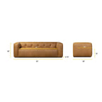 Full-Grain Italian Leather Sofa, 233.7 cm Wide – product view