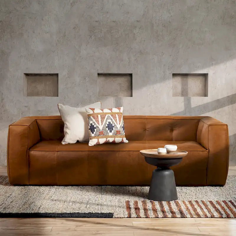Full-Grain Italian Leather Sofa, 233.7 cm Wide – product view