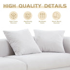 Blue and White Upholstered 4-Seat Fabric Sofa, 275.1 cm Wide – product view