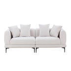 Blue and White Upholstered 4-Seat Fabric Sofa, 275.1 cm Wide – product view