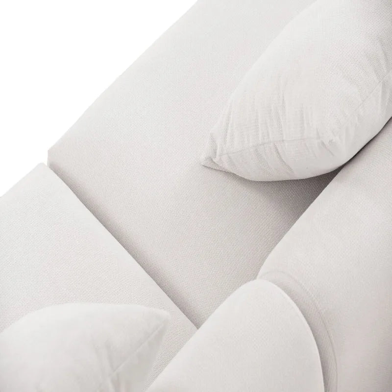 Blue and White Upholstered 4-Seat Fabric Sofa, 275.1 cm Wide – product view