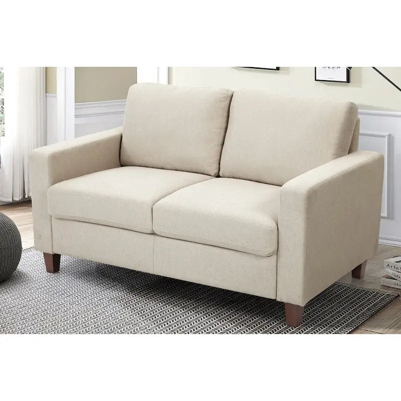 Causeuse rembourrée de style transitionnel, 139,7 cm de large