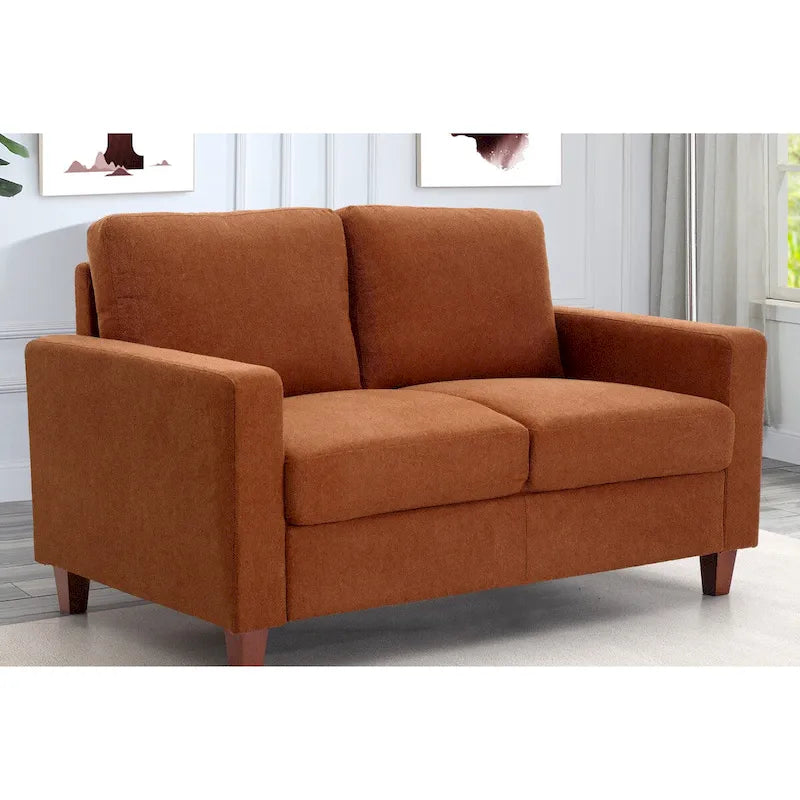 Causeuse rembourrée de style transitionnel, 139,7 cm de large