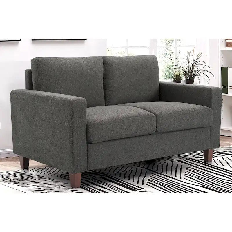 Causeuse rembourrée de style transitionnel, 139,7 cm de large
