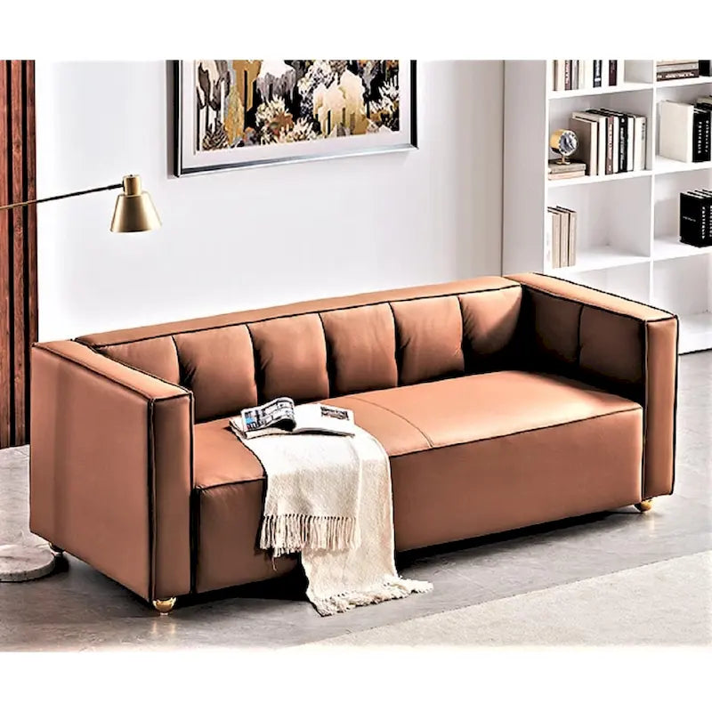Modern Velvet Track Arm Living Room Sofa – product view