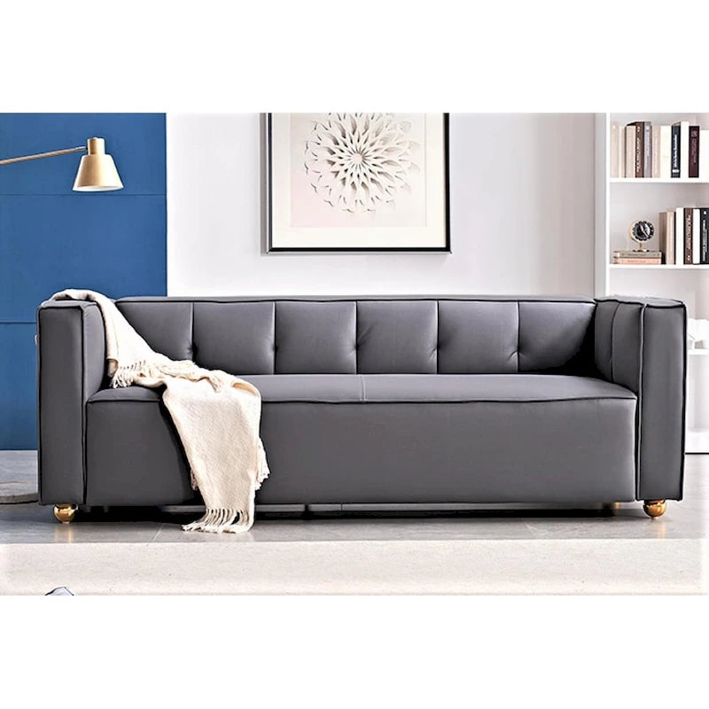 Modern Velvet Track Arm Living Room Sofa – product view