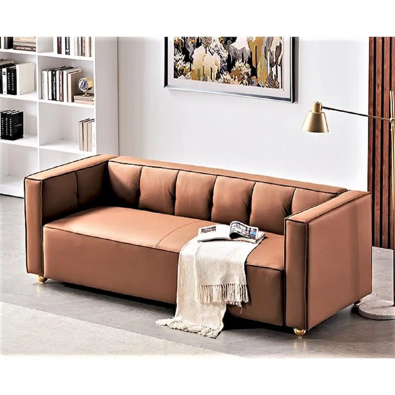 Modern Velvet Track Arm Living Room Sofa – product view