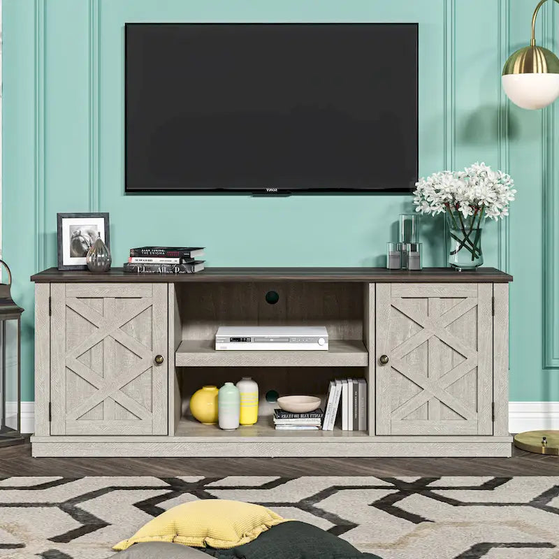 Dark Driftwood TV Stand for TVs up to 177.8 cm, 162.6 cm Wide – product view