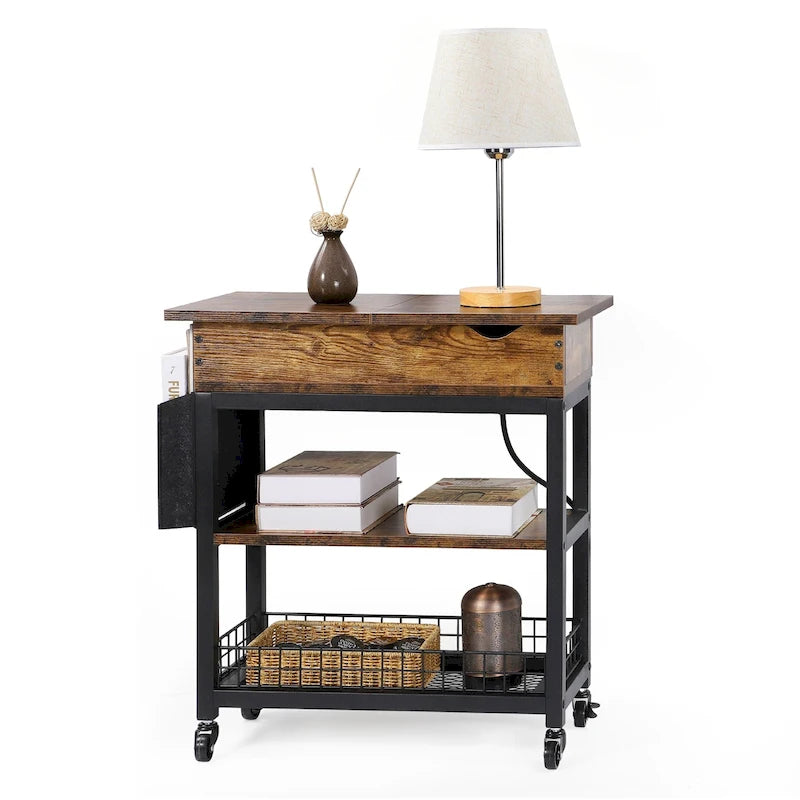 Table d'appoint avec station de recharge et sac de rangement
