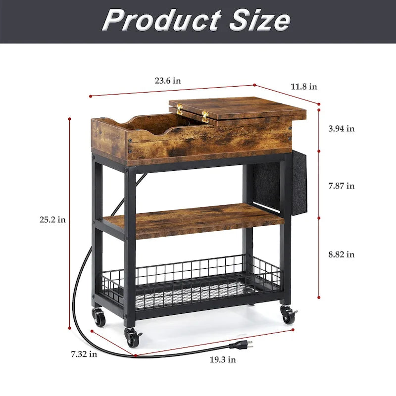 End Table with Charging Station Storage Bag – product view