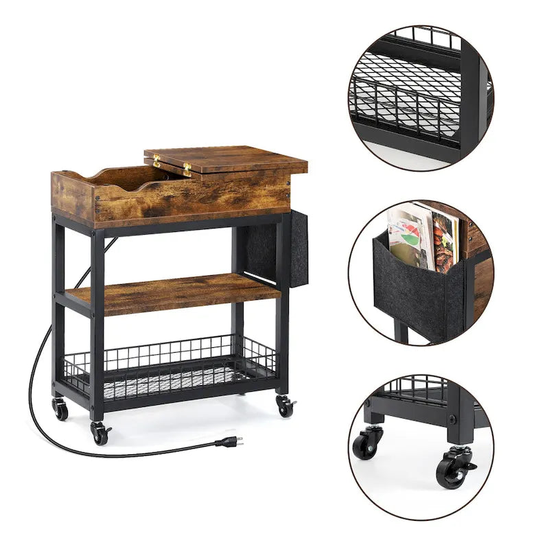 End Table with Charging Station Storage Bag – product view