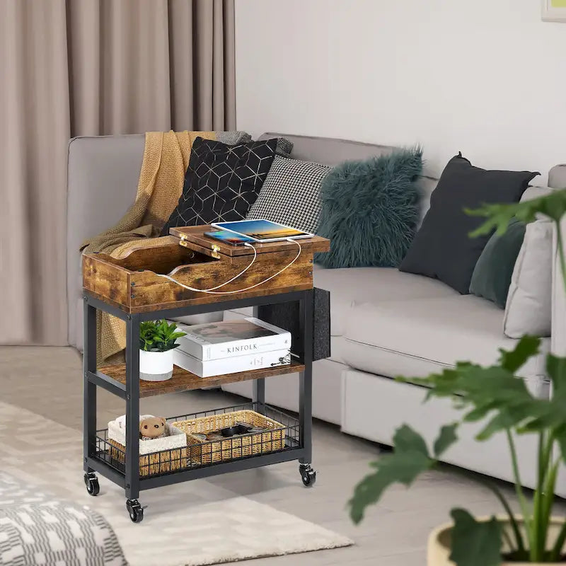 End Table with Charging Station Storage Bag – product view