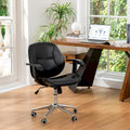 Chaise de bureau pivotante réglable en similicuir avec accoudoirs