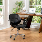 Chaise de bureau pivotante réglable en similicuir avec accoudoirs