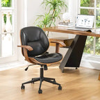 Leatherette Adjustable Swivel Office Chair with Armrests – product view