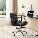 Leatherette Adjustable Swivel Office Chair with Armrests – product view
