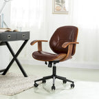 Leatherette Adjustable Swivel Office Chair with Armrests – product view