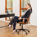 Leatherette Adjustable Swivel Office Chair with Armrests – product view