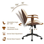Leatherette Adjustable Swivel Office Chair with Armrests – product view