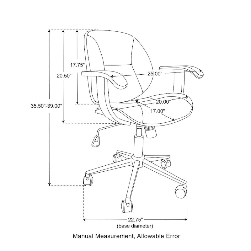 Leatherette Adjustable Swivel Office Chair with Armrests – product view