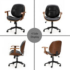 Leatherette Adjustable Swivel Office Chair with Armrests – product view
