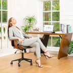 Leatherette Adjustable Swivel Office Chair with Armrests – product view