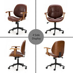 Leatherette Adjustable Swivel Office Chair with Armrests – product view